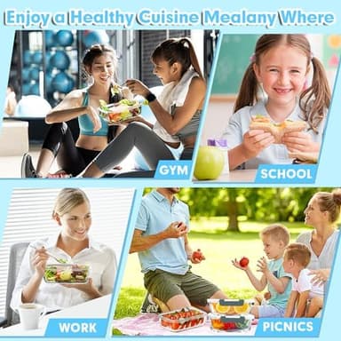 VERONES 5 Pack 36 OZ Glass Meal Prep Containers, Airtight Glass Lunch Containers Set, Glass Food Storage Containers with Lids,Exclusive of BPA, for Microwave, Oven, Freezer & Dishwasher Friendly,Grey - Image 5