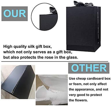 White Roses Handmade Preserved Rose in Glass Dome, Preserved Flowers Never Withered, Birthday Gifts for Women (13 inch) - Image 5