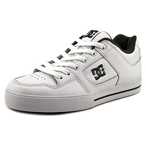 DC Men's Pure Casual Low Top Skate Shoe, White/Battleship/White, 9.5 D US - Image 1
