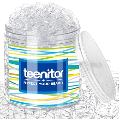Teenitor Clear Elastic Hair Bands, 2000pcs Mini Hair Rubber Bands, Hair Ties, Soft Hair Elastics Ties, 2mm in Width and 30mm in Length - Image 1