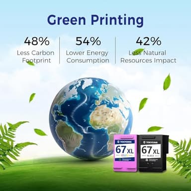 67XL Ink Cartridges Compatible for HP67 HP Ink 67 Black/Color Combo Pack Compatible for DeskJet 2855e 2827e 2800e 4255e 2755e 2700e 2852e 2700 4155e 2734e 4227e Envy 6000 6055e 6400 6455e Printer Ink - Image 6