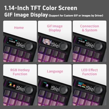 NACODEX Ajazz AK980 Pink Gaming Machanical Keyboard Gift Switch Full Size RGB Gasket Mount 8000mAh Triple Modes Custom Keyboard with Five Layer Pad | Knob Control - Image 7