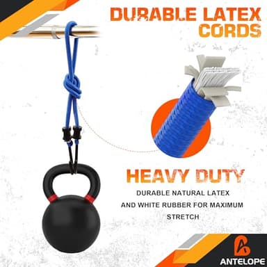 A ANTELOPE 32-Piece Bungee Cord Assortment Includes 10", 18", 24", 32", 40" Bungee Cord with Hook, 8" Canopy Tarp Ball Tie and Tarp Clip - Image 4