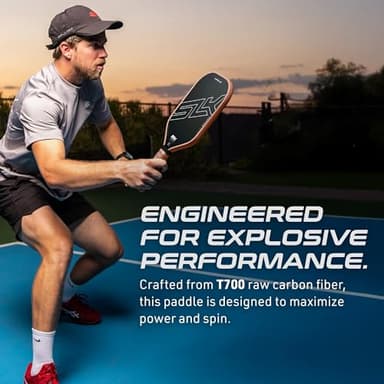 Selkirk Sport SLK Halo Power XL Pickleball Paddle | Raw Carbon Fiber Pickleball Paddles with a Rev-Core Power Polymer Core | Designed for Ultimate Spin & Power | Black - Image 3