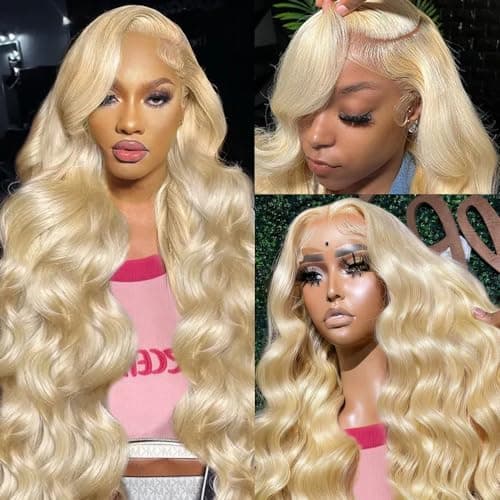 SEMANK 613 13x6 Lace Front Wig Human Hair 26 Inch Blonde Wig Human Hair 200% Density Body Wave Lace Front Wigs Pre Plucked 613 Lace Front Wig Blonde HD Lace Frontal Wig - Image 1