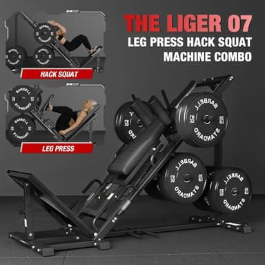 GMWD Leg Press Hack Squat Machine Combo, Leg Press Machine with Linear Bearing, Lower Body with Weight Storage for Quads, Hamstring, Glutes, Home Gym Exercise Equipment - Image 4