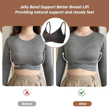 OEAK Womens Wireless Bras Comfortable Push Up Bra No Underwire Bra Full Support Lift Bralette Everyday Seamless Tshirt Bras Black XL - Image 4