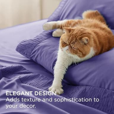 Bedsure Twin Sheets Set - 3 Pieces Soft Twin Bed Sheets - Breathable & Cooling - Hotel Luxury - Easy Care Polyester Microfiber Bedding for Women, Men, Iolite - Image 4
