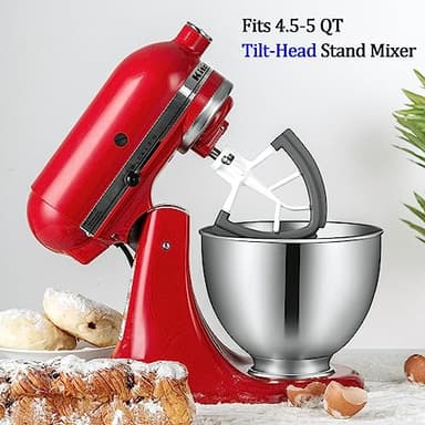 Flex Edge Beater For Kitchenaid Mixer Accessory,Kitchen Aid Attachments For Mixer,Fits Tilt-Head Stand Mixer Bowls For 4.5-5 Quart Bowls,Beater With Silicone Edges,Grey - Image 5