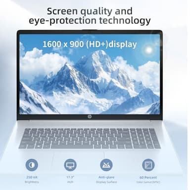 HP 17.3 HD+ Laptop Computer for Student & Business, Intel 8-Core Processor, 32GB RAM, 1TB SSD, WiFi 6, Bluetooth 5.3, HDMI, Type-C, Silver, Windows 11 Pro - Image 3