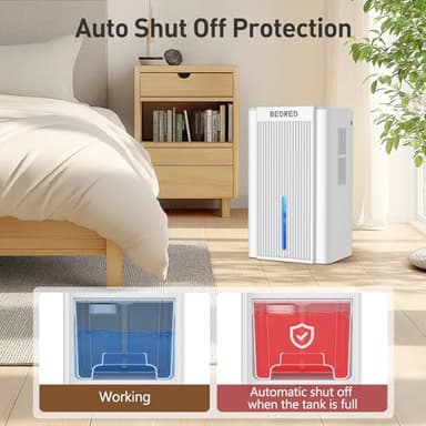 Dehumidifier,95OZ Dehumidifier for Home 1000 Sq.Ft - Quiet with Auto Shut Off & Relaxing 7 Color Ambient Light,Ideal for Livingroom, Bedroom, Basement(White) - Image 4