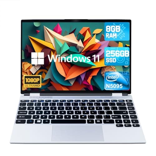 2025 Latest 14'' Laptop Windows 11, 8GB RAM 256GB SSD, Intel Quad-Core Processor(Max 2.9GHz), 1080P FHD Display, TF Card Slot, USB-C, Mini-HDMI, WiFi5, Bluetooth5, Webcam, Lightweight(Silver) - Image 1