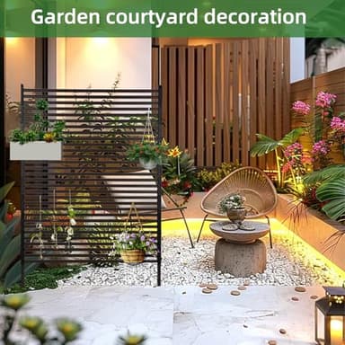 Outdoor Privacy Screens - Length: 43in, Height: 59in, Fence Privacy Screen, Freestanding Horizontal Fence, Metal Material, Anti-Corrosion and Weatherproof, Suitable for Outdoor Garden Courtyard - Image 5