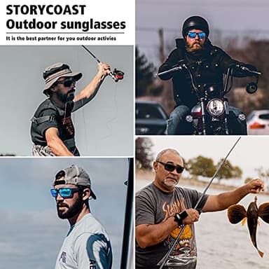 STORYCOAST Polarized Sports Sunglasses for Men Women Unbreakable Frame Cycling Fishing Driving 3Pack Black+Black+Black - Image 6