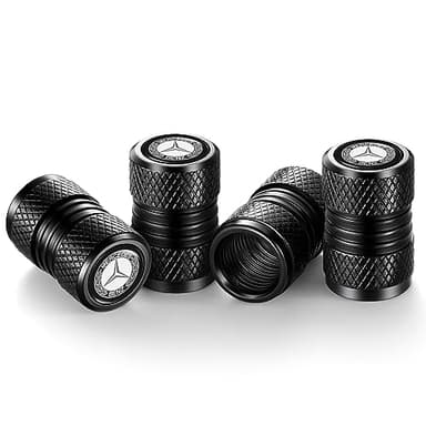 YHEESHIGN Tire Valve Stem Caps, Compatible with Mercedes Benz Series Stem Cap Universal Car Air Cover Car Accessories for Cars, SUV, Truck, Motorcycles 4pcs (Black) - Image 3
