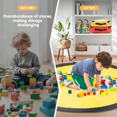 AuntyFey 5 Pack Toy Storage Bags, 2 In 1 Storage Organizers With Play Mat, Portable Carrying Case For Major Brand Bricks, Toy Organization System Easy Organizer Storage Box, Storage Bins Container - Image 6
