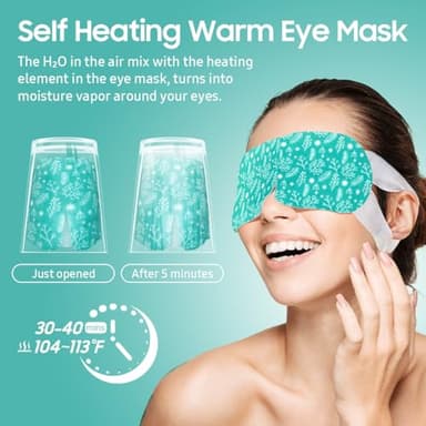 BeHoomi 30Packs Steam Eye Mask, Heated Eye Mask Warm Compress for Eyes, Self Heating Warm Eye Masks Disposable Steam Mask for Home Sleep, Spa, Travel Essentials & Relaxation Gifts (Unscented) - Image 5