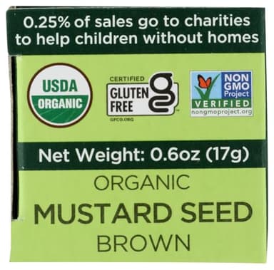 Spicely Organic Mustard Seeds Brown Whole 0.60 Ounce ecoBox Certified Gluten Free - Image 5