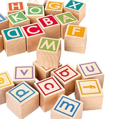 Hape: Pull-Along Cart with Stacking Blocks - Wooden Toy, ABC Letter Blocks, Load Into String Trailer & Take Along, Indoor/Outdoor, Kids Toddler Ages 2+ - Image 5