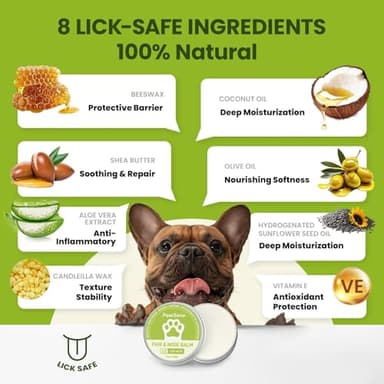 PawSono Lick-Safe Dog Paw & Nose Balm with Coconut Oil | All-Natural Moisturizer & Soother for Dry, Cracked Pads & Snout| Cat Wax & Cream, Nose Butter for frenchies| Horse Hoof Care (60 g /2.1 oz) - Image 3