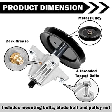 Cluparis 918-04822B Spindle Assembly for Cub Cadet MTD Troy-Bilt 918-04822A 618-04822 918-04889 30-8001 14328 82-058 285-868, for LTX1040 LTX1042 LTX1045 RZT-42, Fit Most 42'' Deck - Image 4