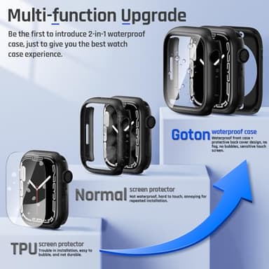 Goton 2 in 1 Waterproof Case for Apple Watch Screen Protector Series 6/5/4, SE 3/2/1 40mm, 360 Protective Glass Face Cover Hard Bumper + Back Frame for iWatch Accessories 40 mm - Image 3
