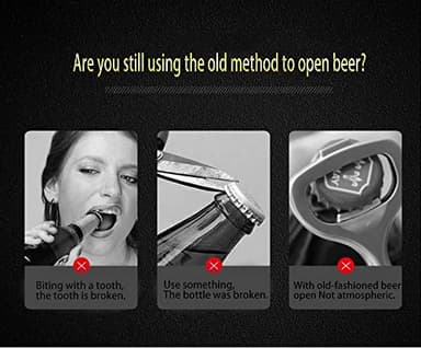 Fullgaden Automatic Beer Opener, Gift-Bottle Collector Best find Push Down & Bottle pops Off. No Bending or Damage to caps, Titanium-Plated Black - Image 6