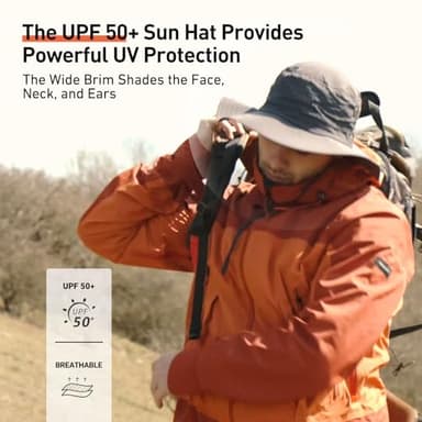 Comhats UPF 50 Sun Hats Wide Brim Summer Safari Hat Fishing Hiking Boonie Hats for Men Waterproof Khaki X-Large XX-Large XL XXL - Image 4