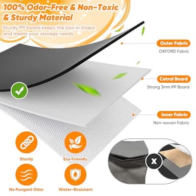 Mabahoo Extra Large Toy Box, Collapsible Storage Organizer with Lids, Cute Animals Toybox for Boys Girls, 40"x14"x16" Kids Toy Chest Sturdy Storage Boxes for Living Room Bedroom Playroom Nursery - Image 3