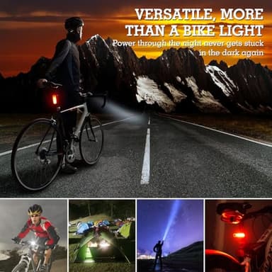 Bike Lights,Chasinglee USB Rechargeable Bicycle Lights, Super Bright 1200 Lumens Front and Back LED Bike Lights IPX6 Waterproof Bicycle Wheel Lights Taillight Set for Night Riding, Road and Mountain - Image 2