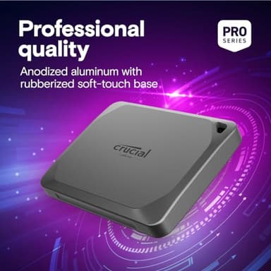 Crucial X9 Pro 2TB Portable SSD, Up to 1050MB/s Read & Write, 3.2 USB-C, External Solid State Drive, Durable Storage for PC & Mac, for Content Creators & Videogaphers, Silver - CT2000X9PROSSD902 - Image 6