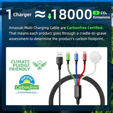 Travel Essentials,4 in 1 for Apple Watch Charger/iPhone Charger/Multi Charging Cable Cord,Vacation RV Camping Essentials,USB C/L/Micro Portable Charger for iWatch 11-1/iPhone 17-12,Car-4FT - Image 5