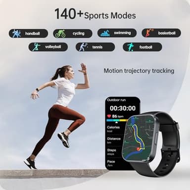 OUKITEL 2025 Smart Watch(Answer/Make Call), 1.91" HD Smart Watches for Men Women, Fitness Tracker with Heart Rate Sleep Monitor, IP68 Waterproof, 140+Sport Mode Fitness Watch for Android iOS - Image 3