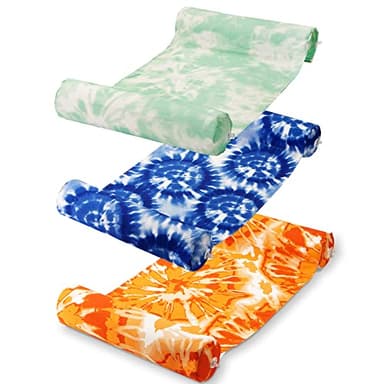 Sloosh 3 Pack 4-in-1 Inflatable Pool Floats Hammock, Water Hammock Lounges, Multi-Purpose Swimming Pool Accessories (Saddle, Lounge Chair, Drifter) for Pool, Lake, Outdoor, Beach (Green/Blue/Orange) - Image 1