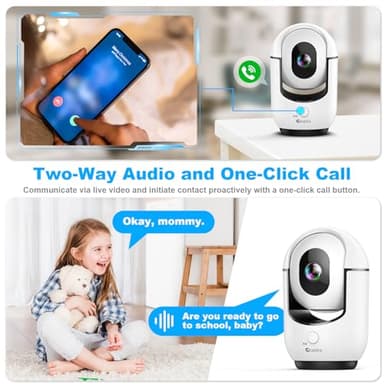 2K Indoor Camera, 5/2.4 GHz WiFi Pan/Tilt Security Camera with AI Motion Detection, One-Click, Wired Baby/Pet Camera with 2-Way Audio, 24/7, Siren Alarm, TF/Cloud Storage - 4 Pack - Image 7