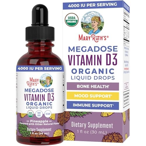 MaryRuth Organics Vitamin D3 Liquid Drops | Megadose 4000 IU | USDA Organic Liquid Vitamin D Spray for Adults & Kids | Immune Support & Bone Health | Vegan | Gluten Free | Non-GMO | 30 Servings - Image 1