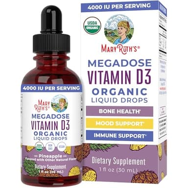 MaryRuth Organics Vitamin D3 Liquid Drops | Megadose 4000 IU | USDA Organic Liquid Vitamin D Spray for Adults & Kids | Immune Support & Bone Health | Vegan | Gluten Free | Non-GMO | 30 Servings - Image 1