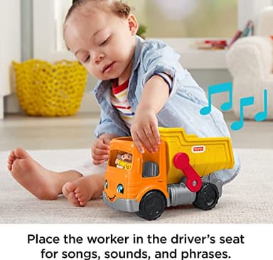 Fisher-Price Little People Toddler Construction Toy Work Together Dump Truck with Music & Sounds for Pretend Play Kids Ages 1+ Years - Image 4