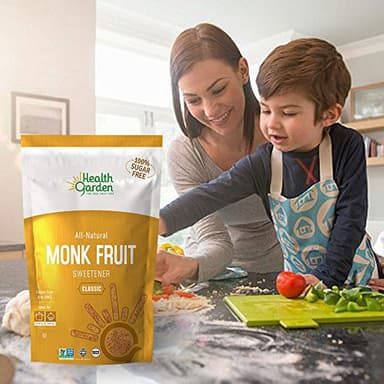 Health Garden Monk Fruit Sweetener, Classic - Non GMO - Gluten Free - Sugar Substitute - Kosher - Keto Friendly (1 Pound (2 Packs)) - Image 7