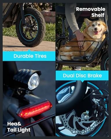 URBANMAX Electric Scooter with Seat, 550W Motor, 18.6MPH Top Speed, 20 Miles Range, Adults Electric Scooter with Large Storage Basket for Pets Dogs and Items C1S-FB4 - Image 6