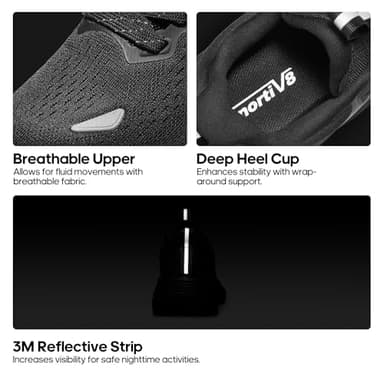 NORTIV 8 Women's Walking Shoes Cushion Comfortable ActiveBreeze Running Tennis Shoes Non-Slip Workout Gym Sports Athletic Breathable Fashion Sneakers,Size 6.5,All Black,SNWS248W - Image 7