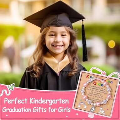 Trabuono 2025 Kindergarten Graduation Gifts for Girls, Preschool Graduation Gifts for Her Daughter Granddaughter Niece Big Sister Pink Unicorn Charm Bracelet for Girls with Grad Card Present Boxed - Image 7