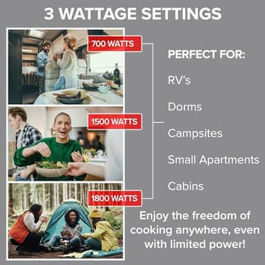 Nuwave Upgraded Induction Cooktop, 3 Wattage Control, Patented Digital Temp Probe, 8”Large Heating Coil, 12”Shatter-Proof Ceramic Glass,106 Temps-Ctrl - Image 5