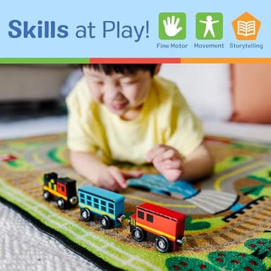 Melissa & Doug Wooden Magnetic Train Cars - 8 Piece Educational and Skill-Building Wooden Toy for Boys and Girls - Image 5
