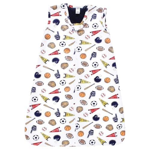 Hudson Baby Infant Boy Plush Faux Fur Sleeping Bag, Wearable Blanket, Sports Fan, 6-12 Months - Image 1