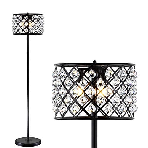 JONATHAN Y JYL9000B Elizabeth 60" Crystal/Metal LED Floor Lamp, Contemporary, Modern, Transitional, Elegant, Office, Living Room, Family Room, Dining Room, Bedroom, Hallway, Foyer, Bronze/Clear - Image 1