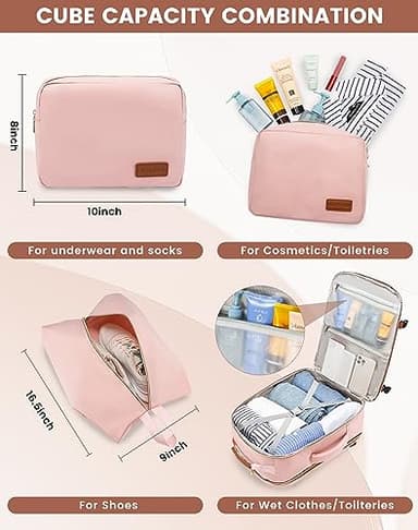 LOVEVOOK Large Travel Backpack for Women & Men, 40L Carry on Backpack for Airplanes, TSA Personal Item Travel Bag fits 17" Laptop, Waterproof Travel Essentials Airline Approved with 3 Packing Cubes - Image 5