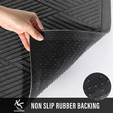 HIYARD Sturdy Front Door Mat, Absorbent Muddy Dirt Resist Welcome Door Mats Outdoor Indoor, Stain and Fade Resistant, Non-Slip Rubber Backing Low Profile Doormat for Entryway, 30×17, Charcoal - Image 4