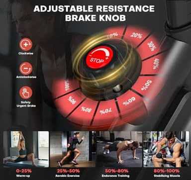 Exercise Bike, Adjustable Magnetic Resistance Stationary Bikes for Home with App Compatible, Quiet Indoor Cycling Bike with 350lbs Weight Capacity Comfortable Seat, Digital Monitor & Phone Mount - Image 4