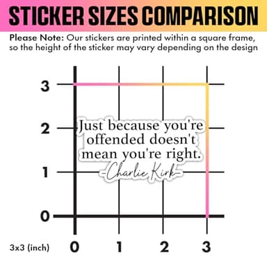 VOTANTA (3 Pcs, 3 inch) - Just Because You're Offended Doesn't Mean You're Right Sticker, Charlie Kirk Quote Stickers, Freedom Patriotic Republican Gifts Decoration for Laptops, Phones, Water Bottles - Image 4